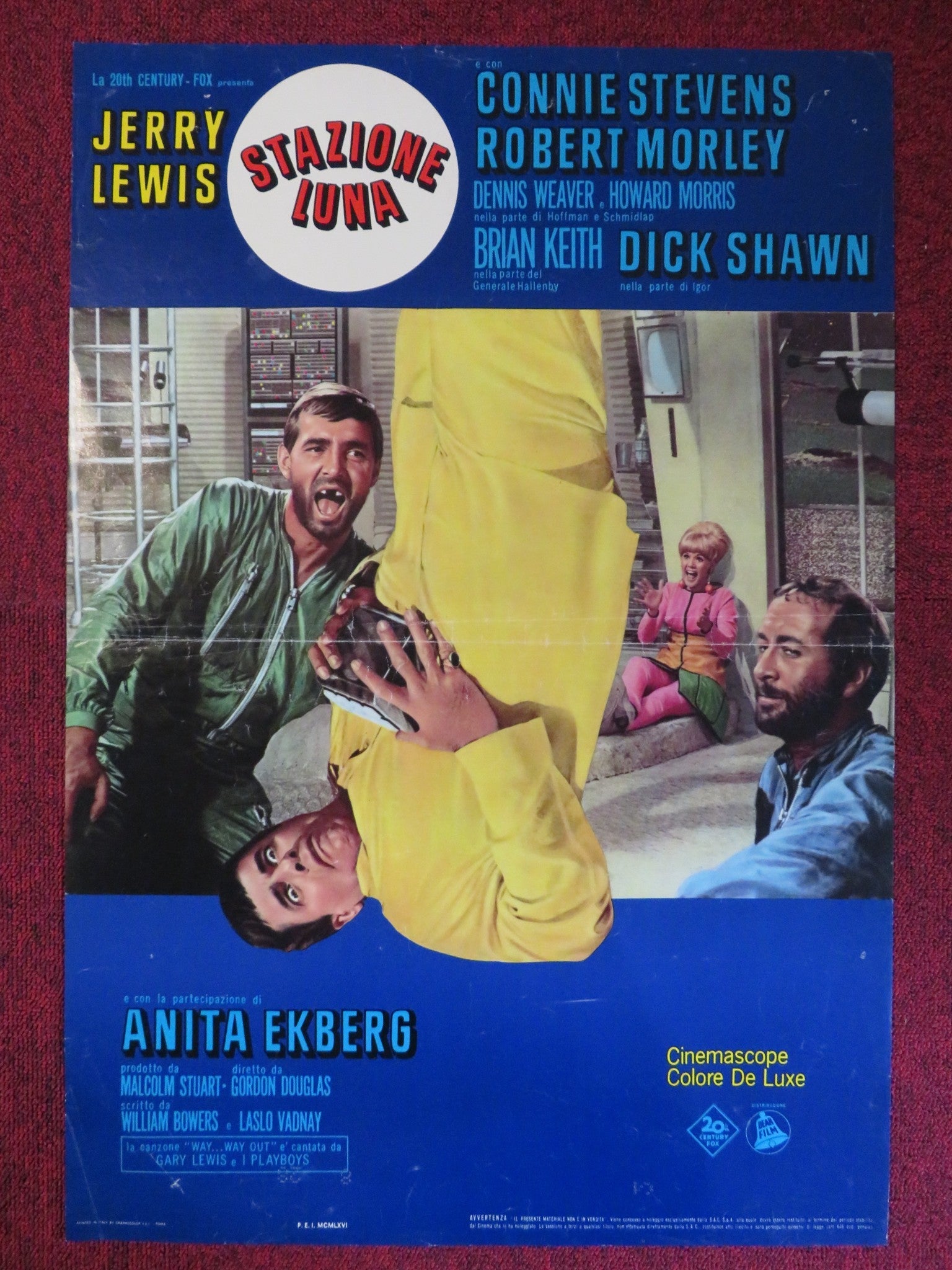 STAZIONE LUNA / WAY...WAY OUT - B ITALIAN FOTOBUSTA POSTER JERRY LEWIS 1966 Rendezvous Cinema Movie posters