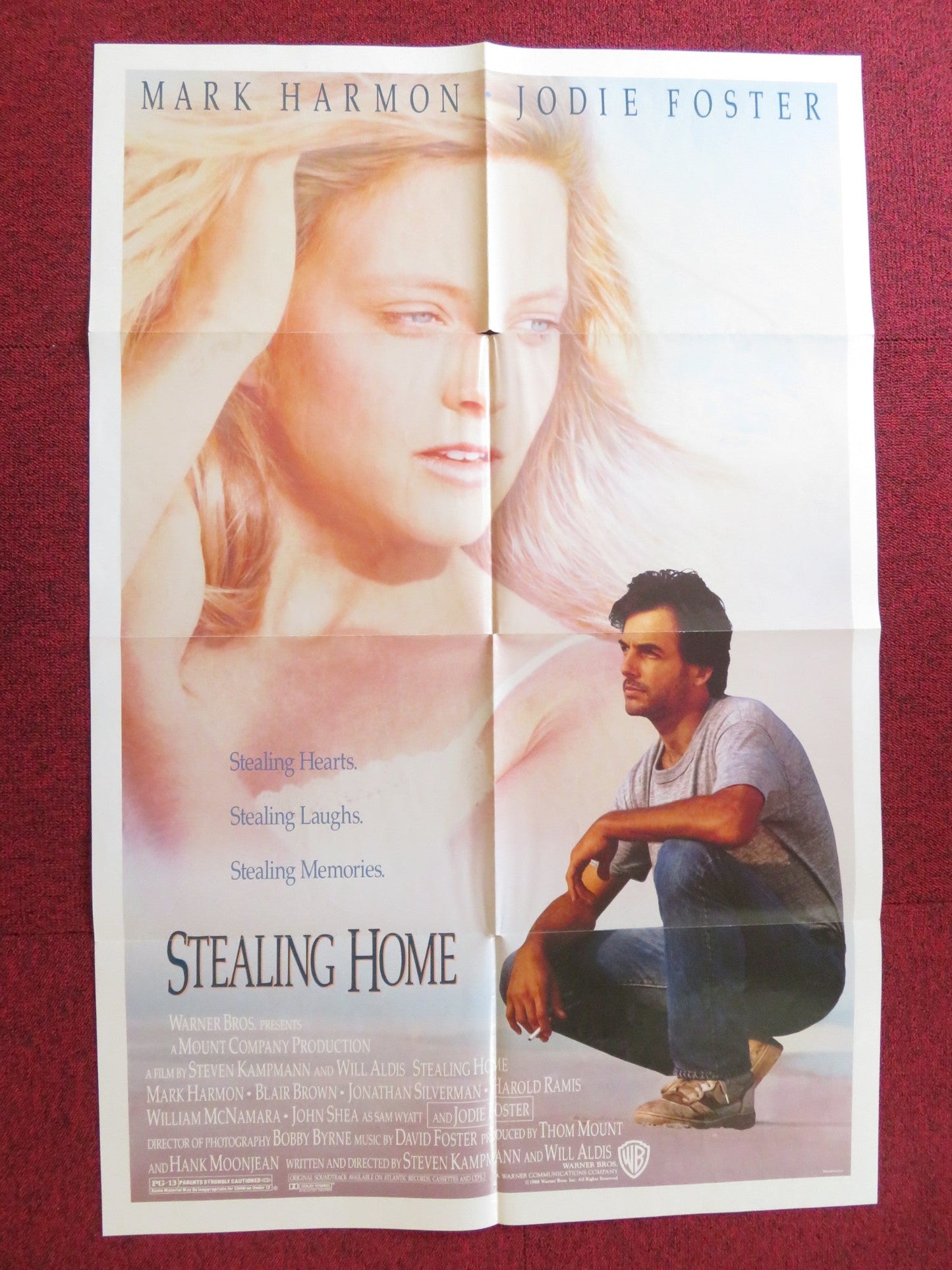 STEALING HOME FOLDED US ONE SHEET POSTER MARK HARMON JODIE FOSTER 1988 Rendezvous Cinema Movie posters