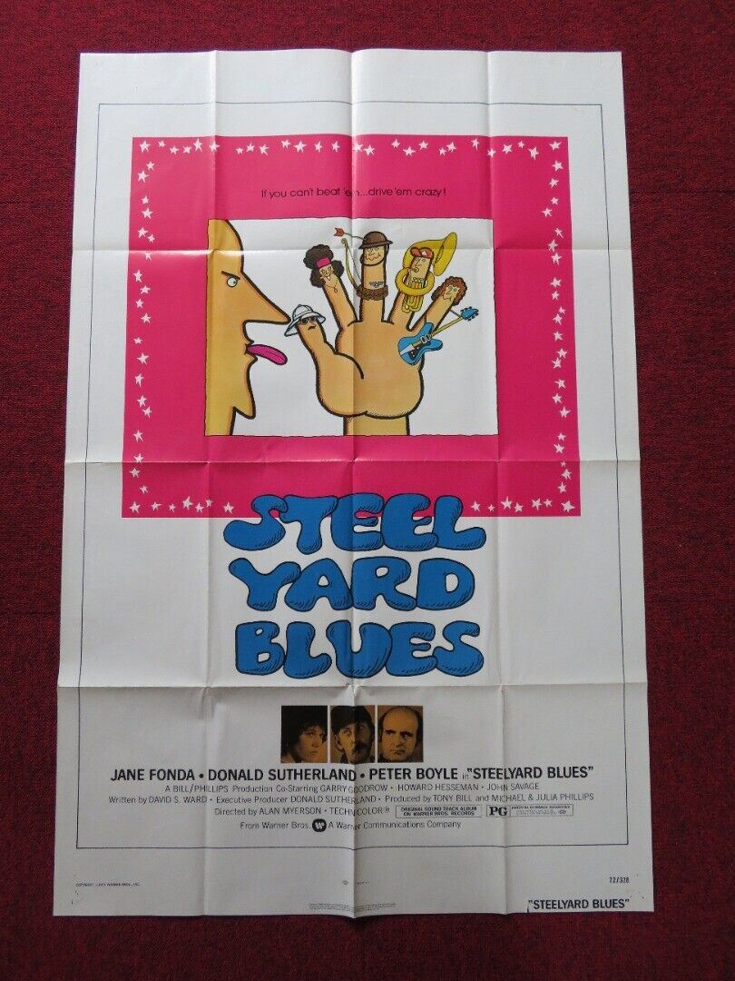STEELYARD BLUES FOLDED US ONE SHEET POSTER JANE FONDA DONALD SUTHERLAND 1972 Movie posters