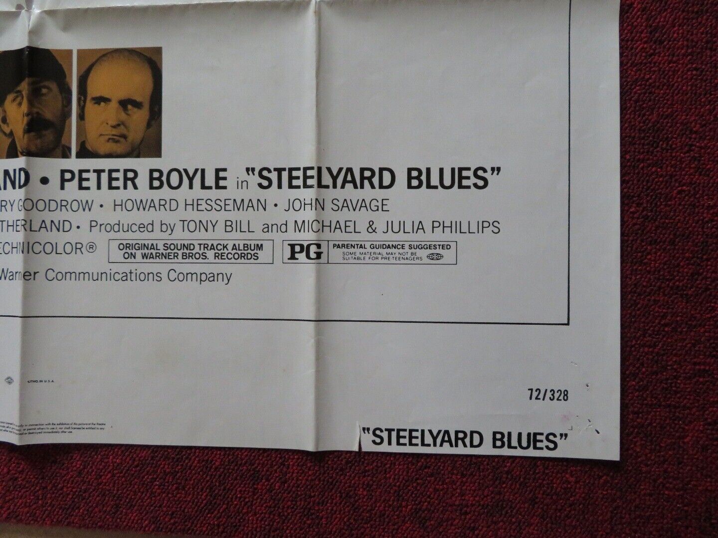 STEELYARD BLUES FOLDED US ONE SHEET POSTER JANE FONDA DONALD SUTHERLAND 1972 Movie posters