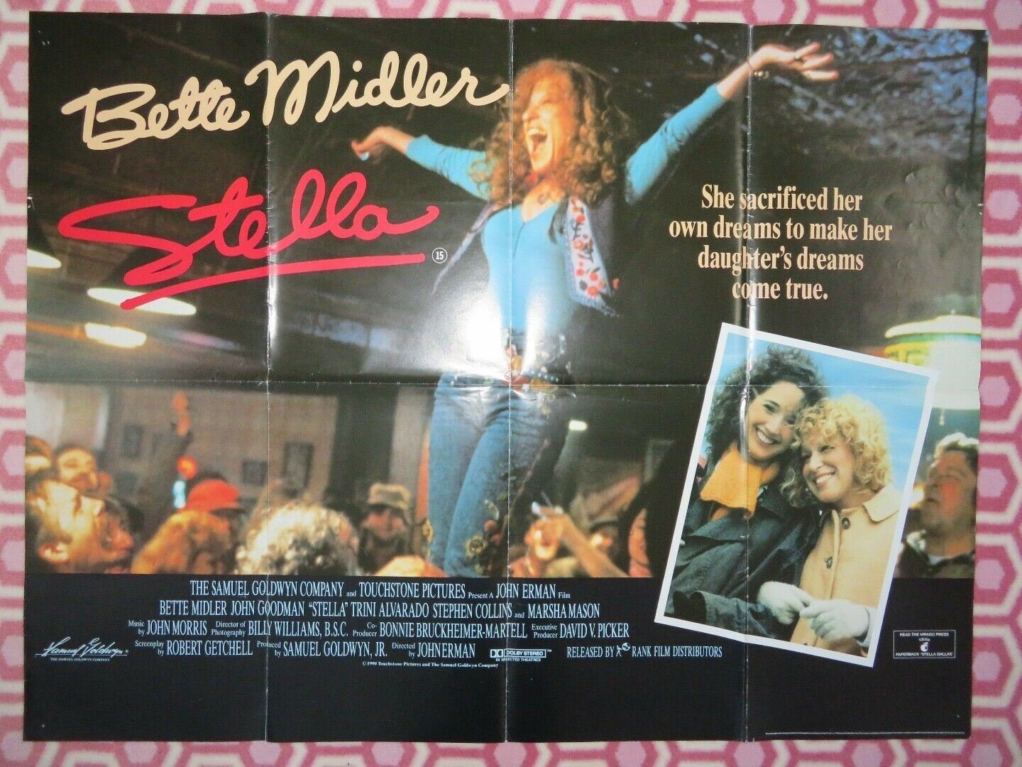 STELLA BRITISH QUAD (30"x40") POSTER BETTE MIDLER JOHN GOODMAN JOHN ERMAN 1990 Movie posters