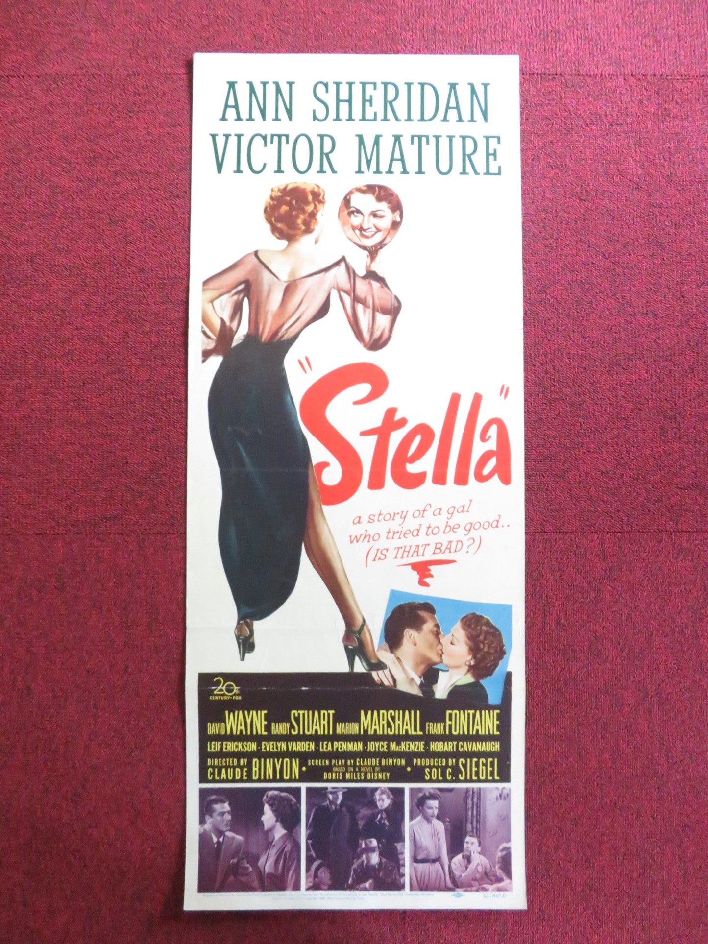 STELLA US INSERT (14"x 36") POSTER ANN SHERIDAN VICTOR MATURE 1950 Rendezvous Cinema Movie posters