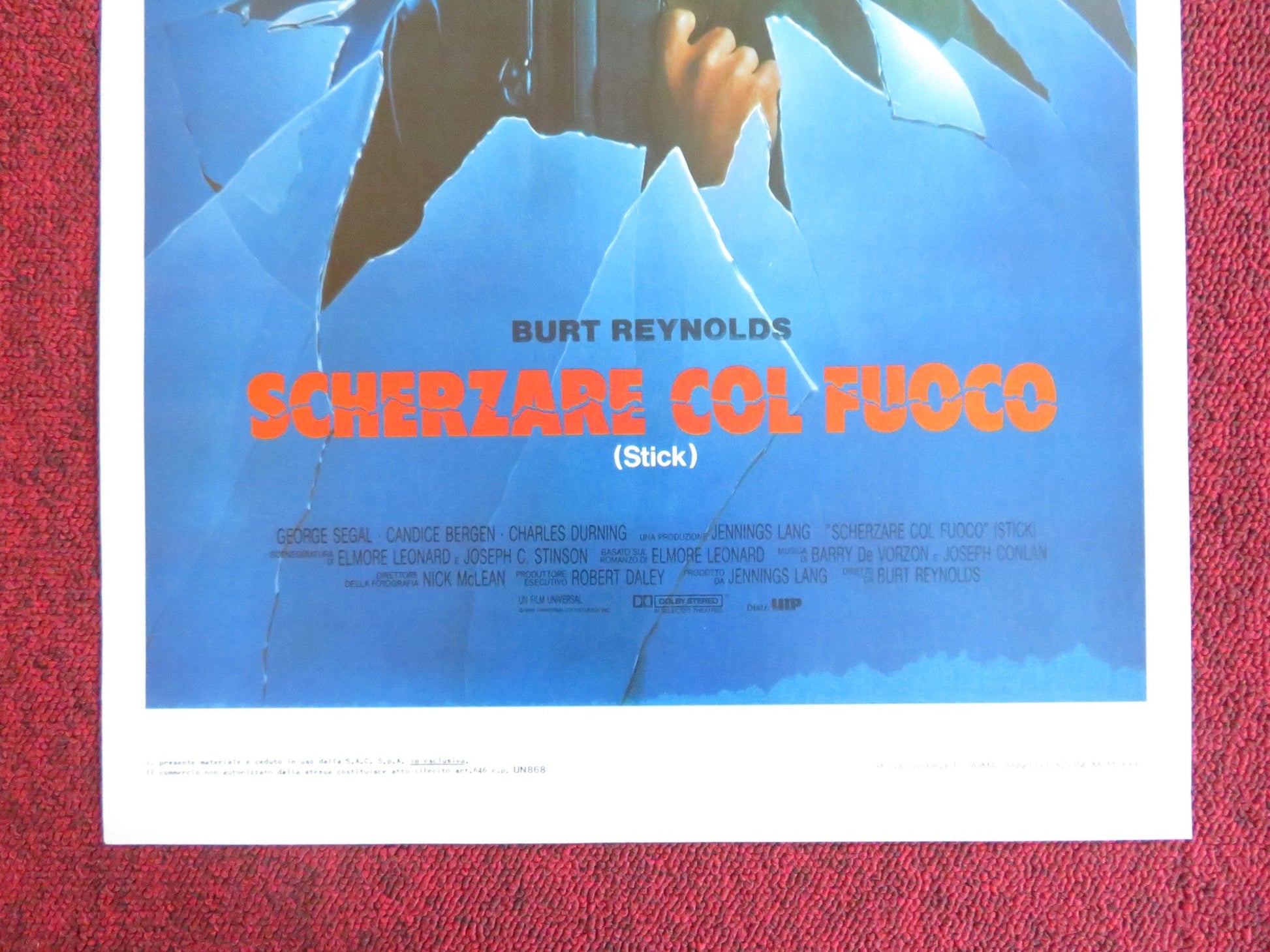 STICK ITALIAN LOCANDINA POSTER BURT REYNOLDS CANDICE BERGEN 1985 Rendezvous Cinema Movie posters