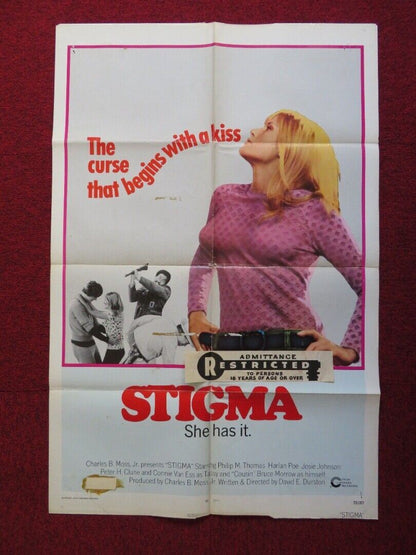 STIGMA FOLDED US ONE SHEET POSTER PHILIP MICHAEL THOMAS HARLAN POE 1972 - Rendezvous Cinema