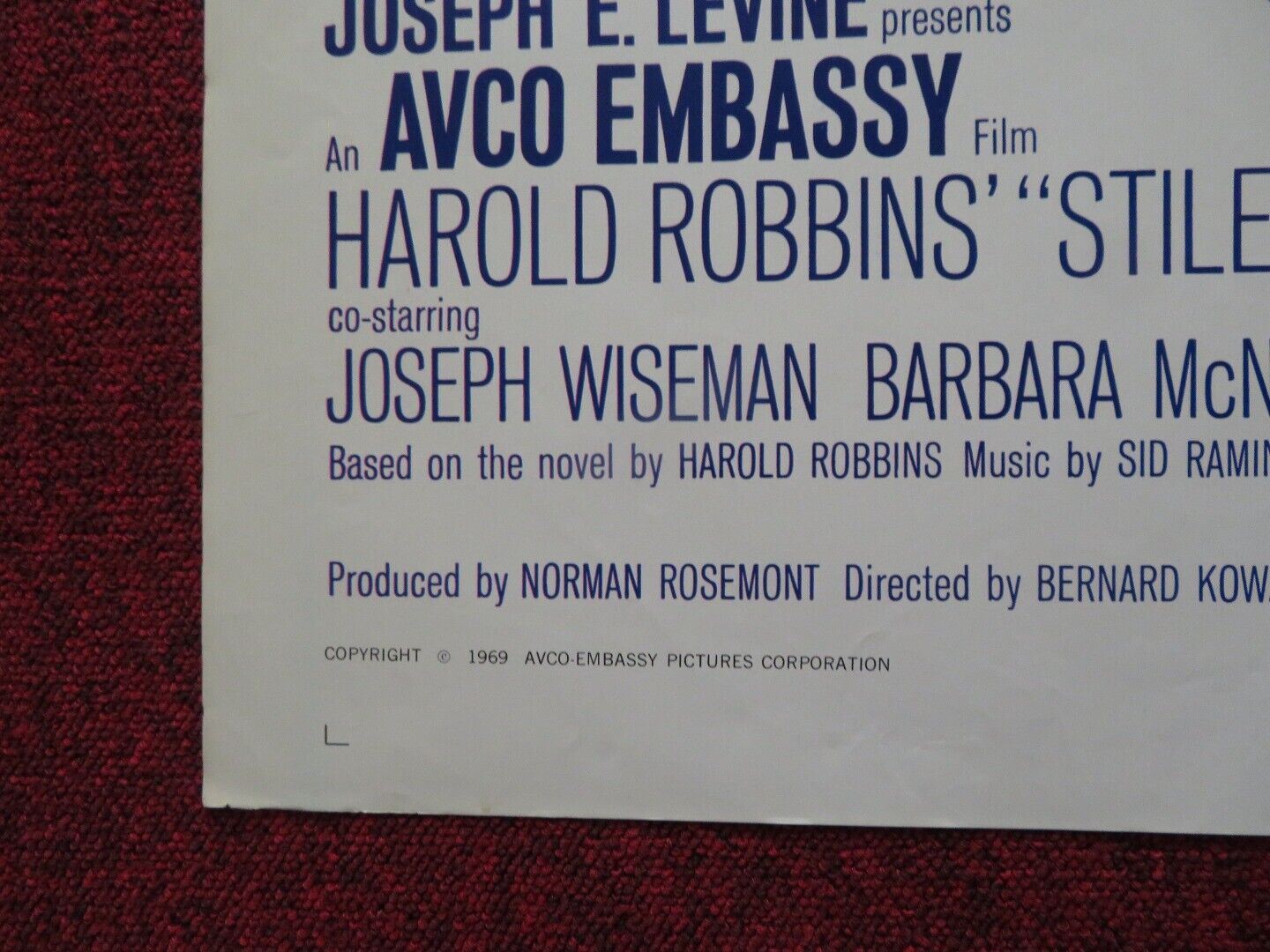 STILETTO US ONE SHEET POSTER ALEX CORD BRITT EKLAND 1969 Movie posters