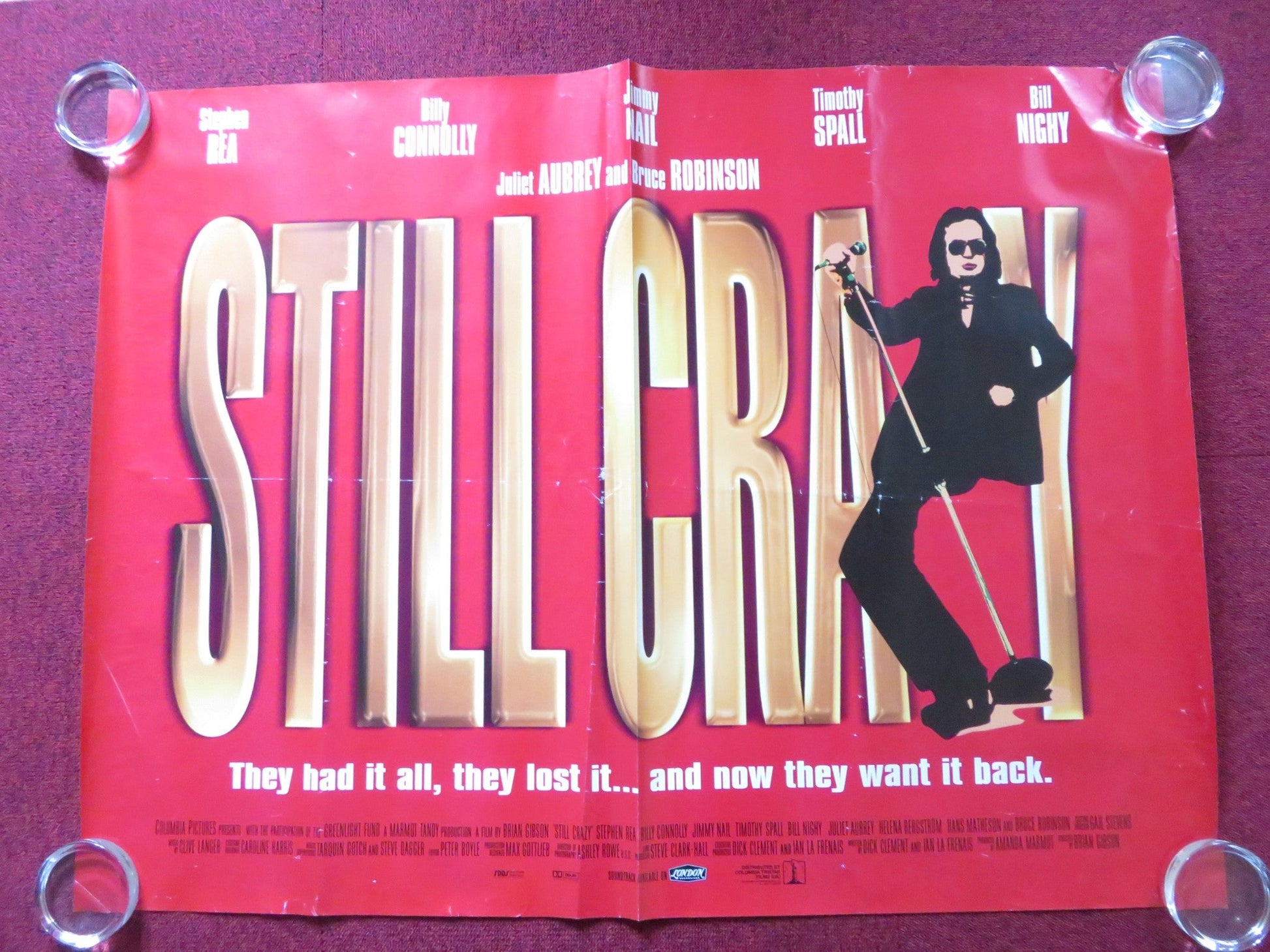 STILL CRAZY UK QUAD (30"x 40") ROLLED POSTER STEPHEN REA BILLY CONNOLLY 1998 Rendezvous Cinema Movie posters