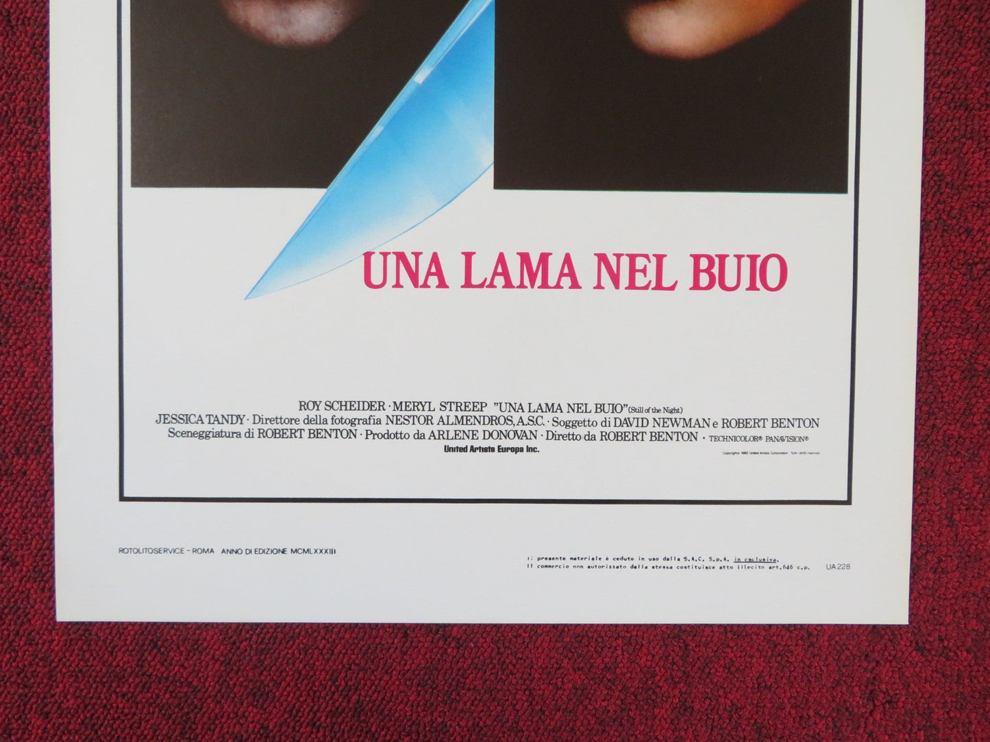 STILL OF THE NIGHT ITALIAN LOCANDINA POSTER ROY SCHEIDER MERYL STREEP 1983 Rendezvous Cinema Movie posters