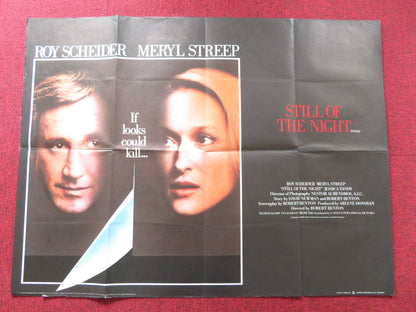 STILL OF THE NIGHT UK QUAD POSTER FOLDED ROY SCHEIDER MERYL STREEP 1982 Rendezvous Cinema Movie posters
