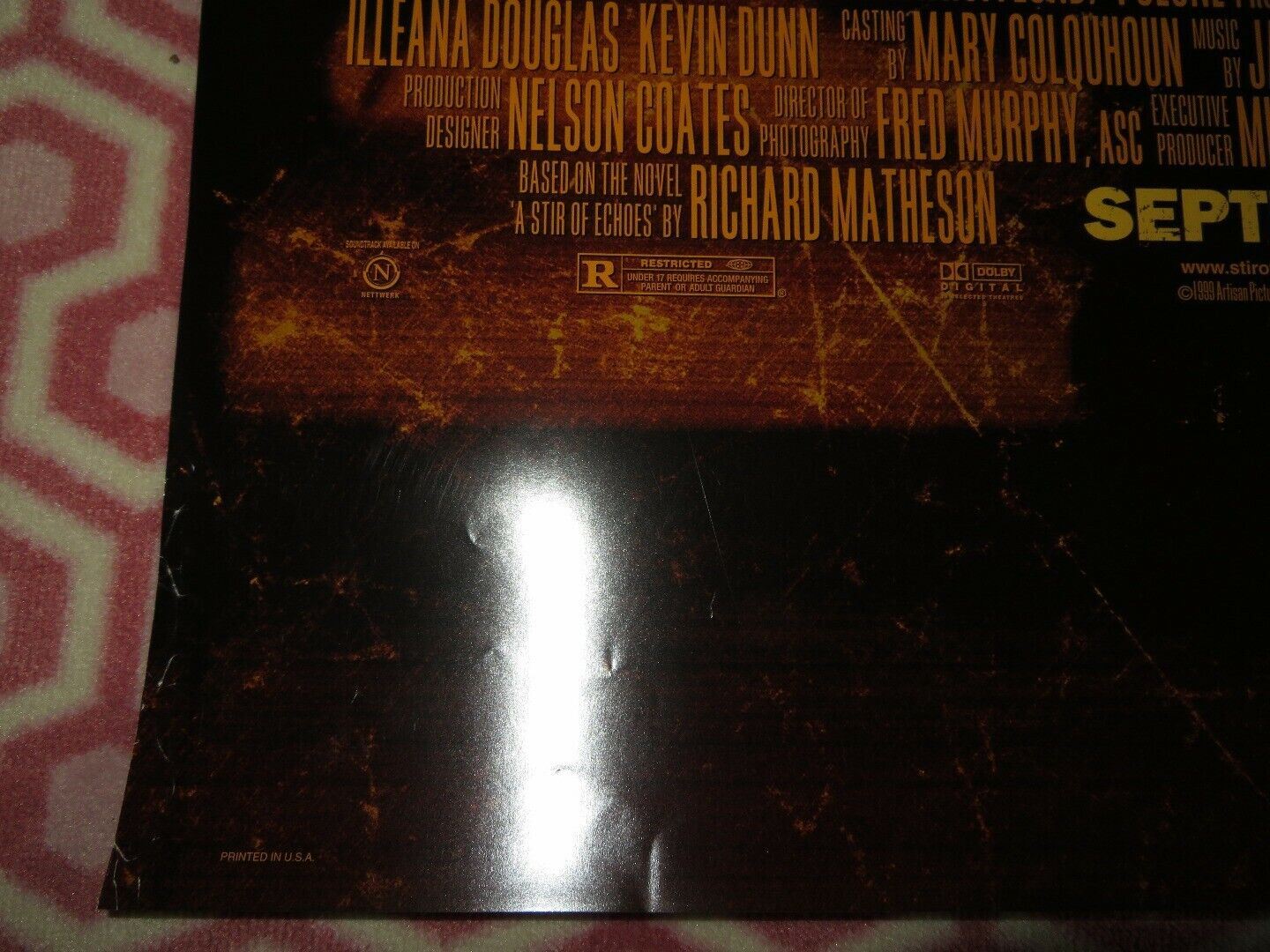 STIR OF ECHOES ONE SHEET ROLLED POSTER KEVIN BACON 1999 Movie posters