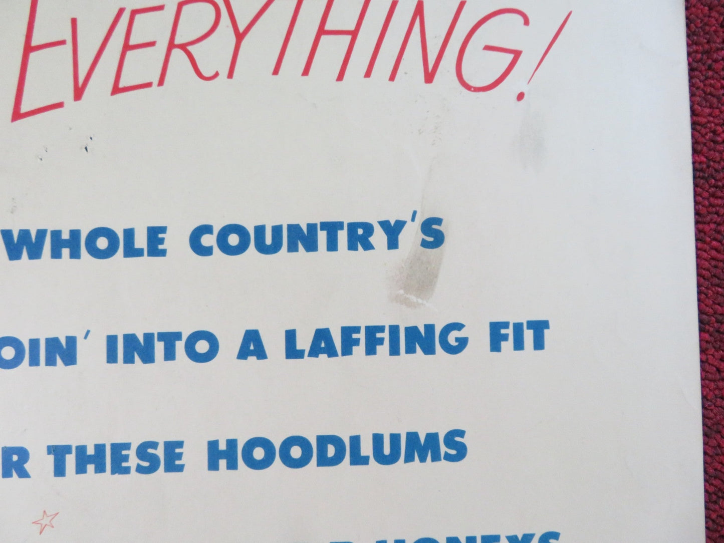 STOP YOU'RE KILLING ME US INSERT (14"x 36") POSTER BRODERICK CRAWFORD 1953 Rendezvous Cinema Movie posters