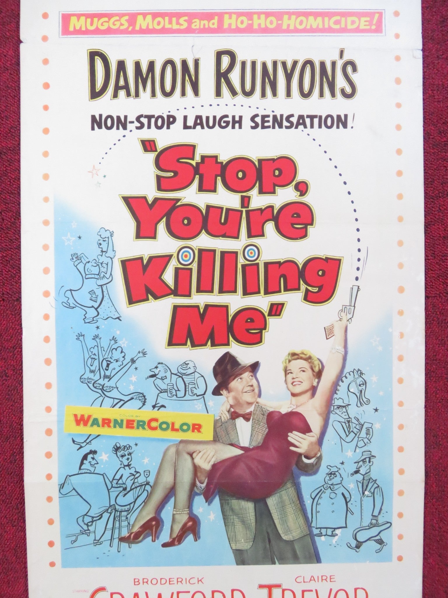 STOP YOU'RE KILLING ME US INSERT (14"x 36") POSTER BRODERICK CRAWFORD 1953 Rendezvous Cinema Movie posters