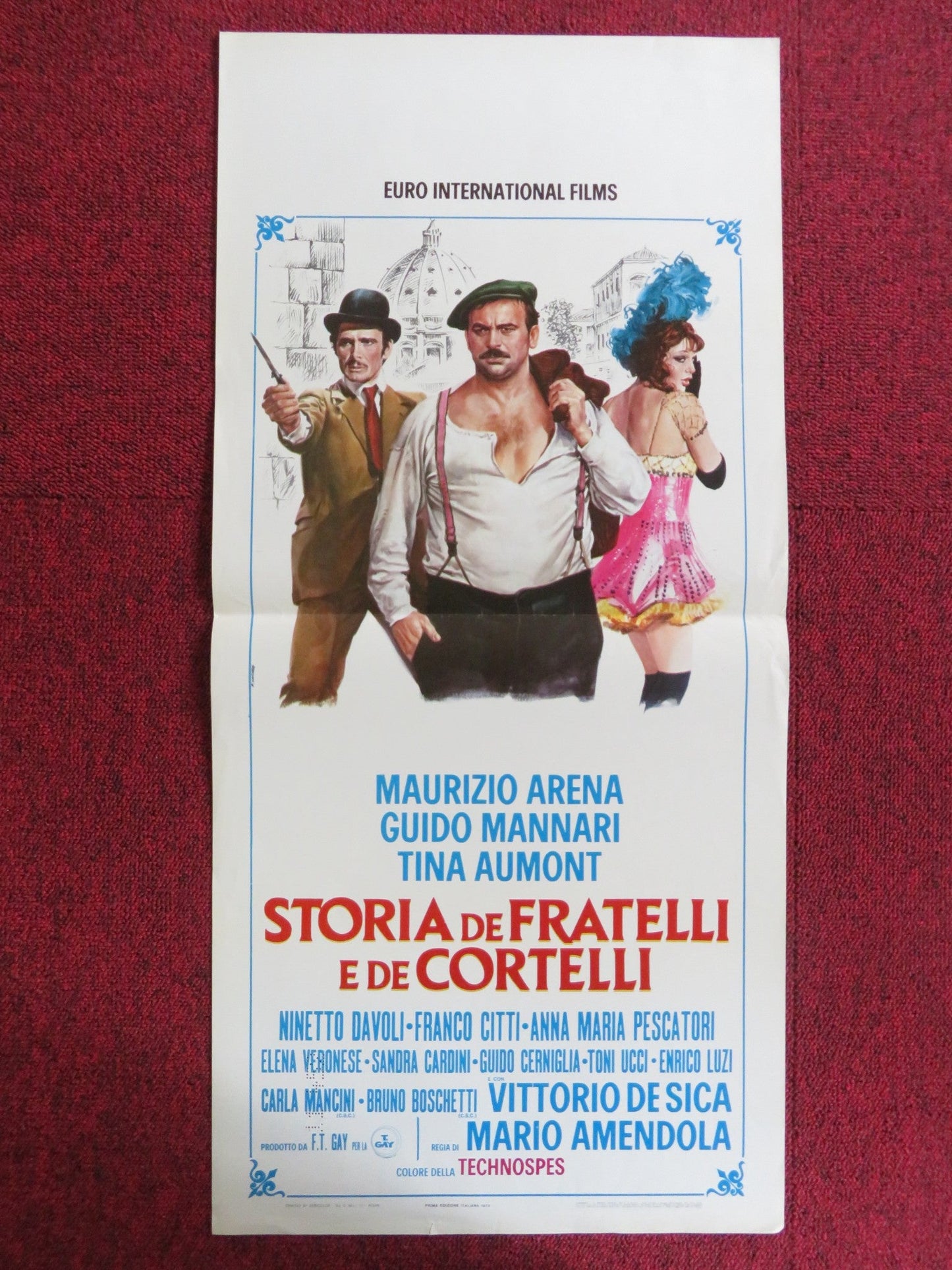 STORIA DE FRATELLI E DE CORTELLI ITALIAN LOCANDINA POSTER MAURIZIO ARENA 1973 Rendezvous Cinema Movie posters