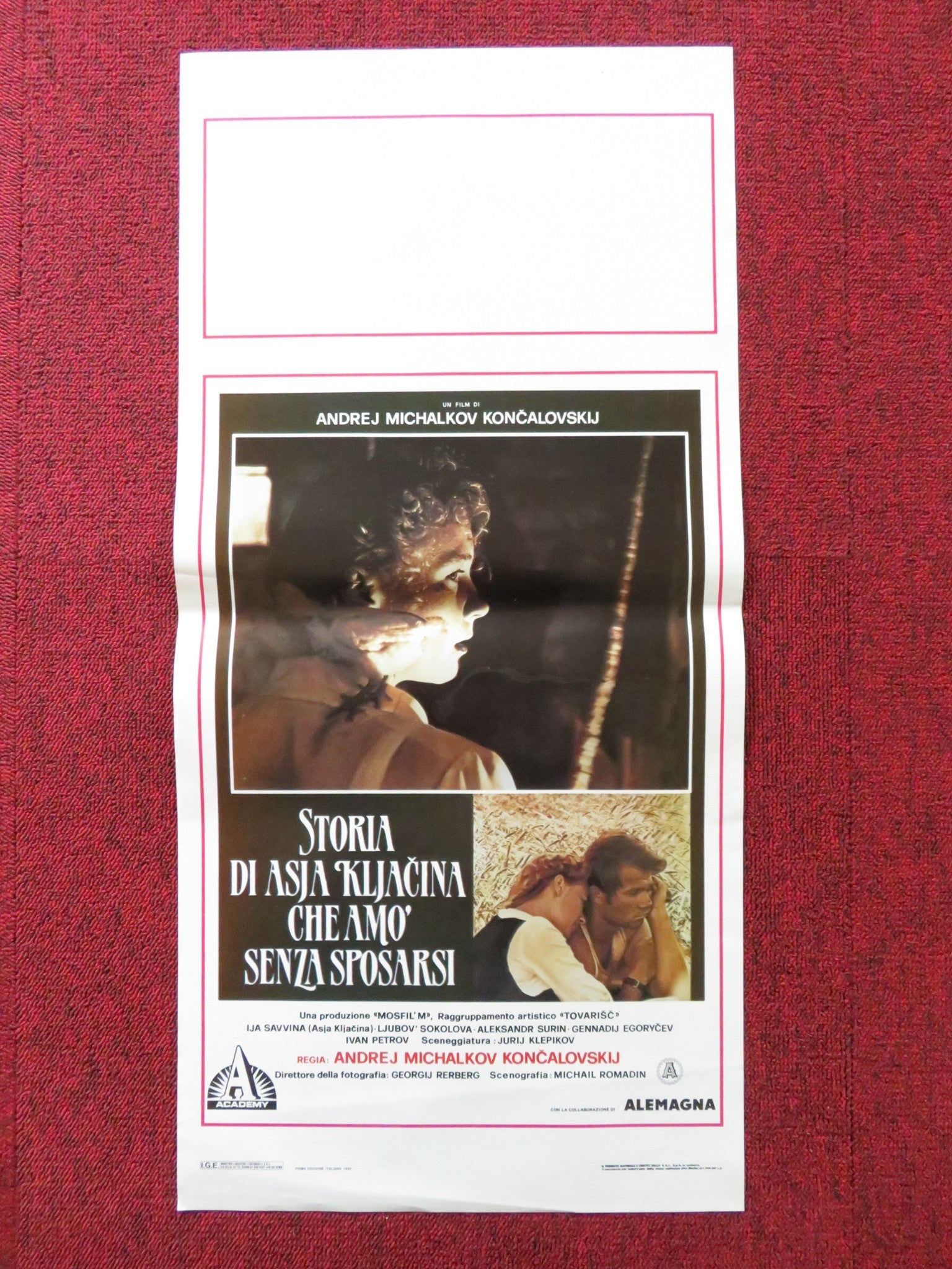 STORIA DI ASJA KLJACINA CHE AMO'SENZA SPOSARSI ITALIAN LOCANDINA POSTER 1988 Rendezvous Cinema Movie posters