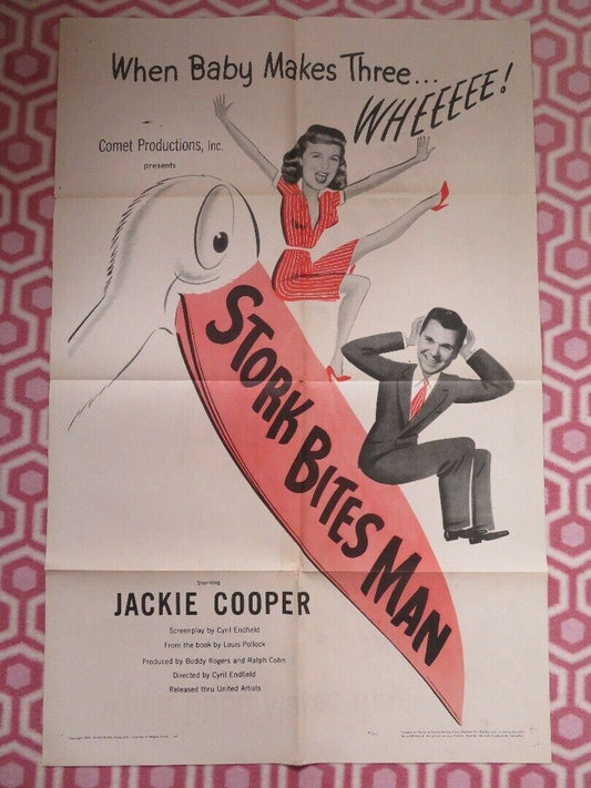 STORK BITES MAN US ONE SHEET POSTER JACKIE COOPER 1947 Movie posters