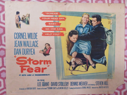 STORM FEAR US HALF SHEET (22"x 28") POSTER CORNEL WILDE JEAN WALLACE 1955 Movie posters