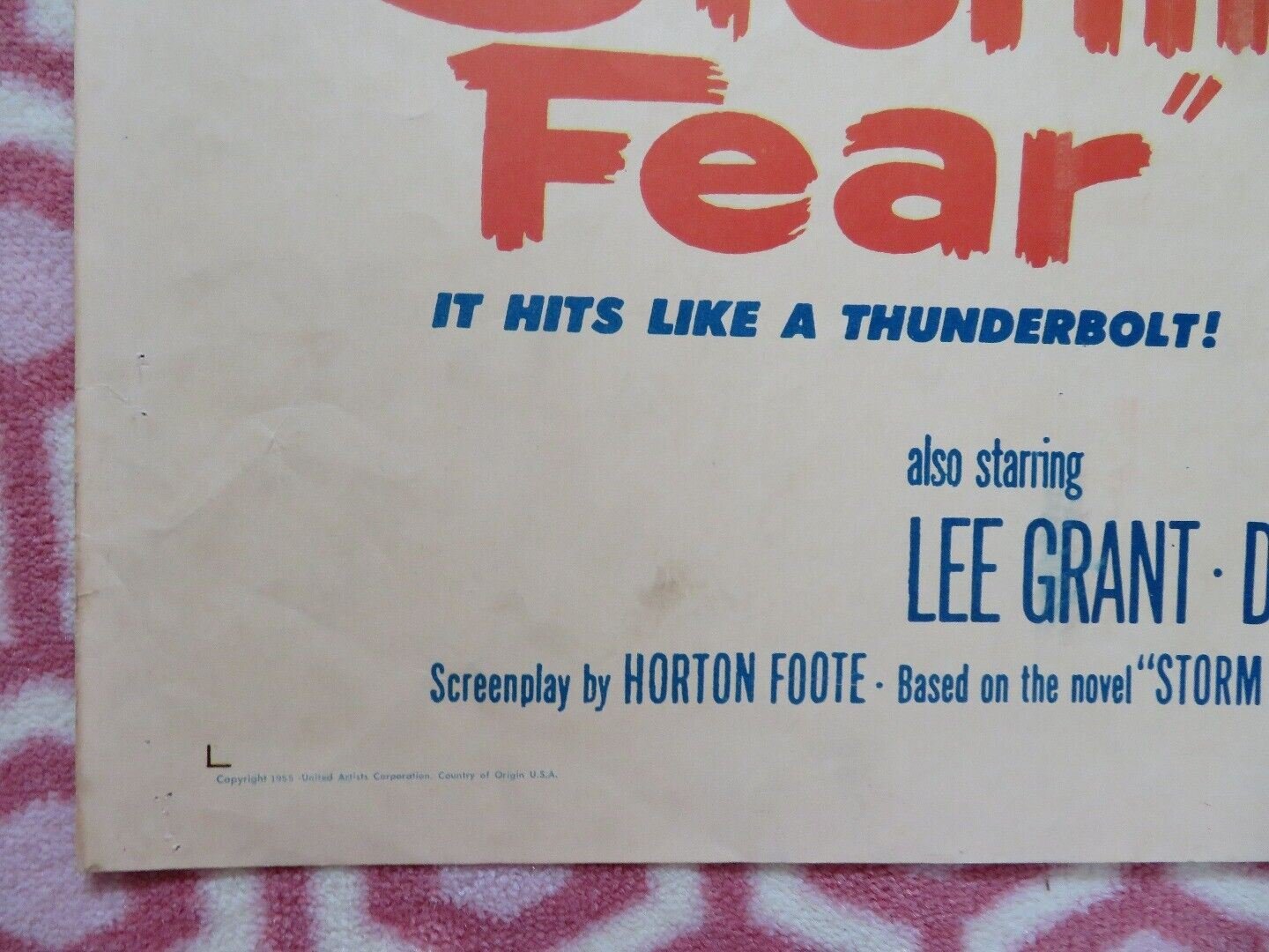 STORM FEAR US HALF SHEET (22"x 28") POSTER CORNEL WILDE JEAN WALLACE 1955 Movie posters