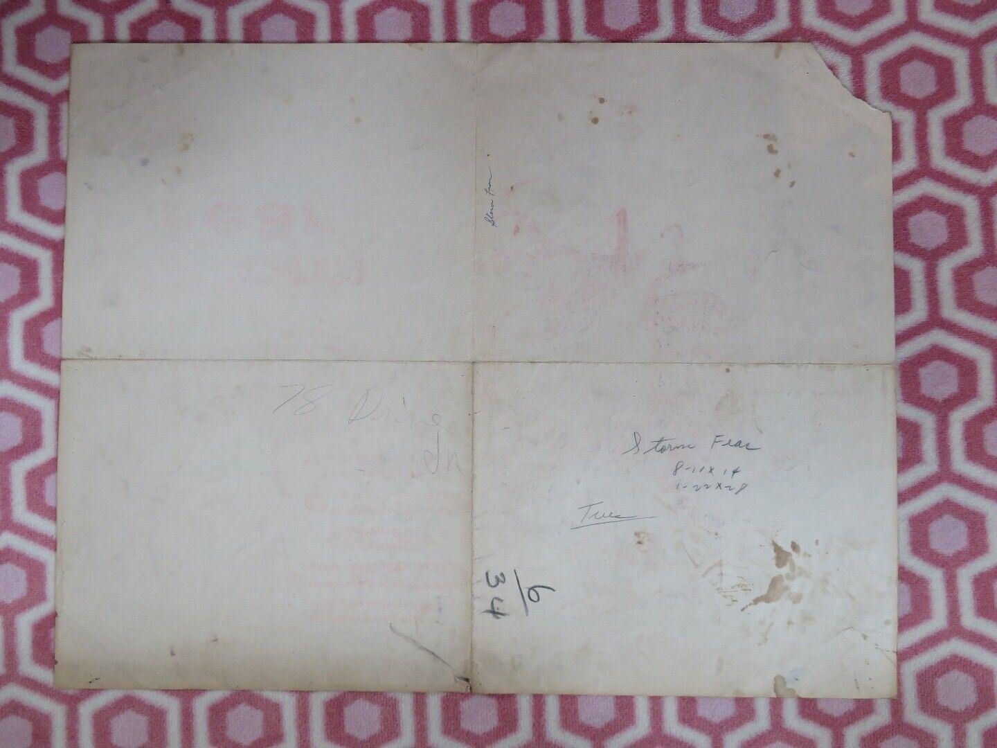 STORM FEAR US HALF SHEET (22"x 28") POSTER CORNEL WILDE JEAN WALLACE 1955 Movie posters