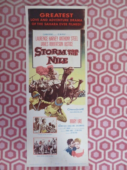 STORM OVER THE NILE US INSERT (14"x 36") POSTER LAURENCE H ANTHONY STEEL 1956 Movie posters