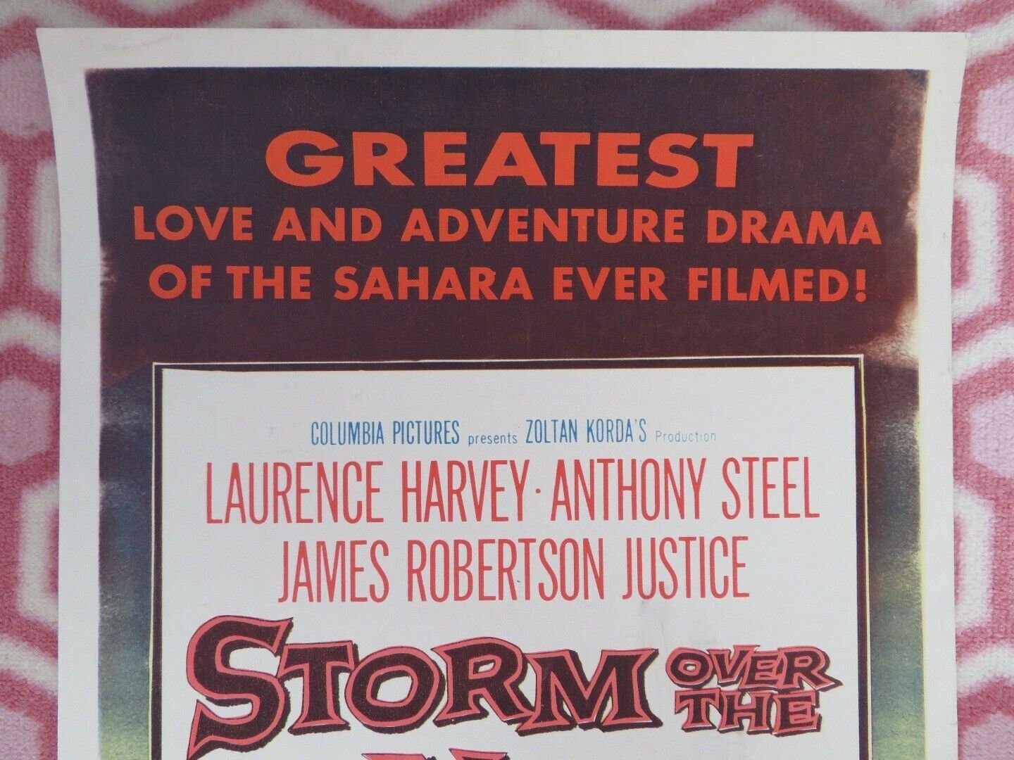STORM OVER THE NILE US INSERT (14"x 36") POSTER LAURENCE H ANTHONY STEEL 1956 Movie posters