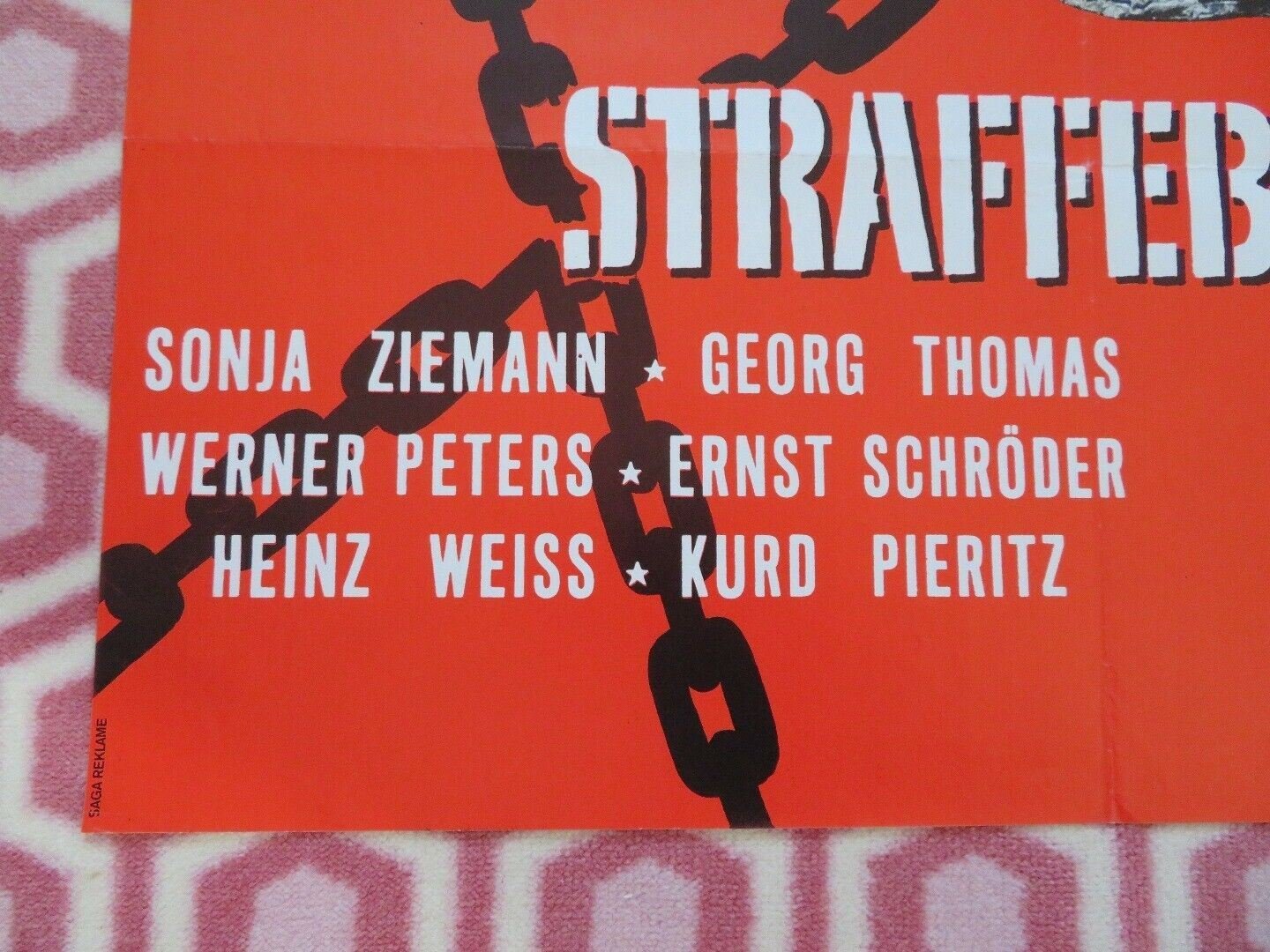 STRAFFEBATALLION 999 GERMAN POSTER (34"x 24") GEORG THOMAS 1960 Movie posters