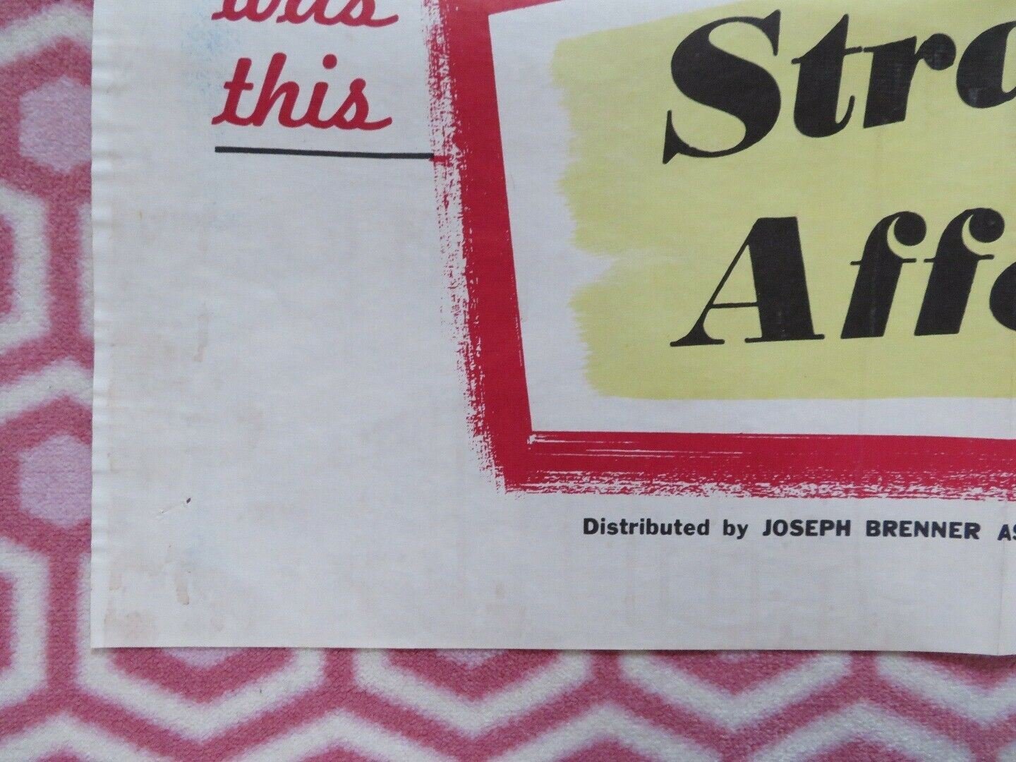 STRANGE AFFECTION US ONE SHEET POSTER RICHARD ATTENBROUGH JILL ADAMS 1959 Movie posters