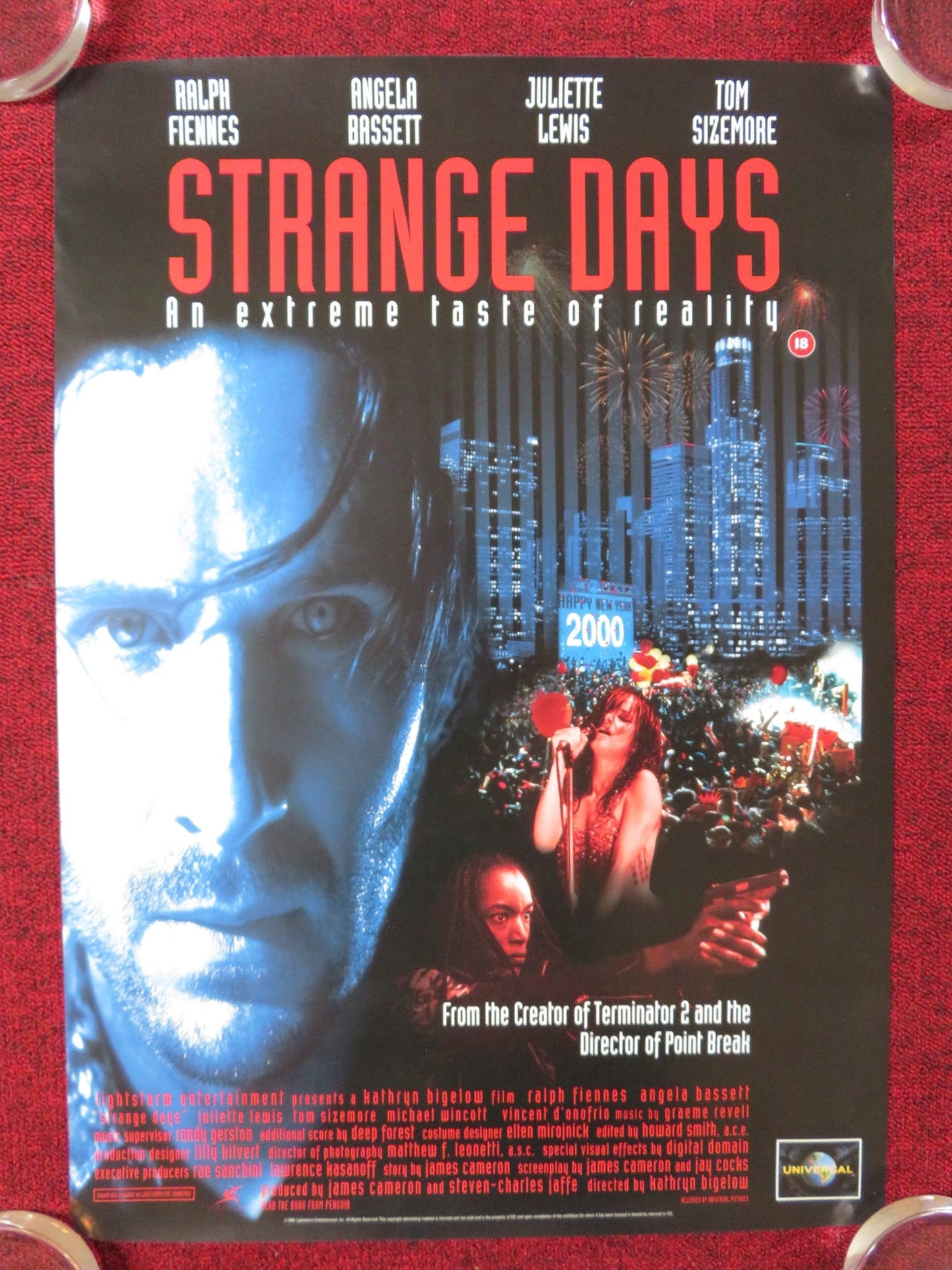 STRANGE DAYS VHS POSTER RALPH FIENNES ANGELA BASSETT 1995 Rendezvous Cinema Movie posters