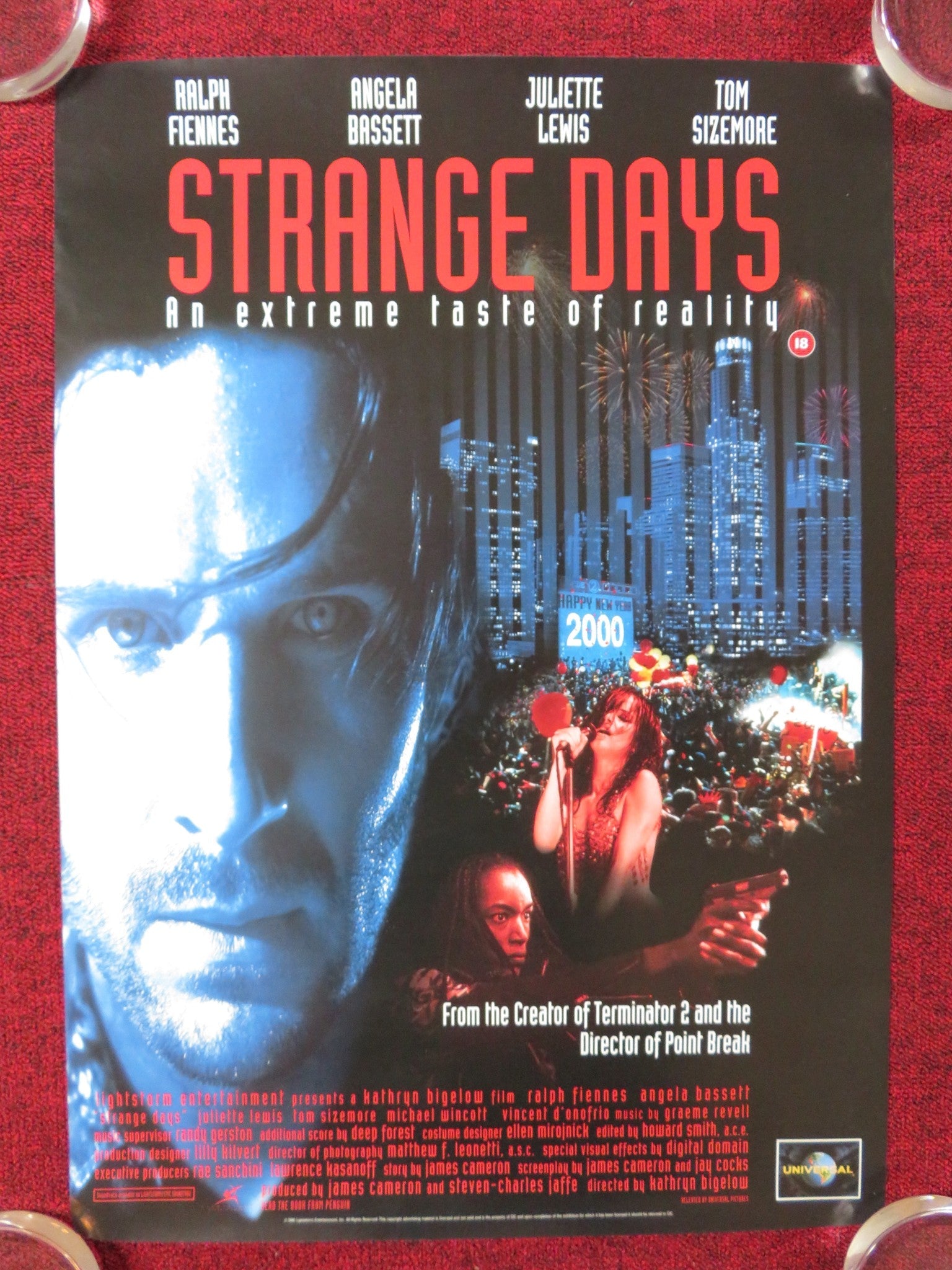 STRANGE DAYS VHS POSTER RALPH FIENNES ANGELA BASSETT 1995 Rendezvous Cinema Movie posters