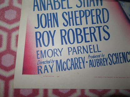 STRANGE TRIANGLE FOLDED US ONE SHEET POSTER SIGNE HASSO PRESTON FOSTER 1946 Movie posters