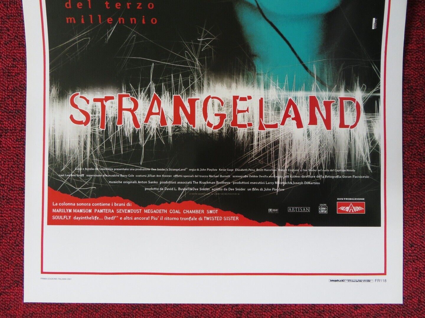 STRANGELAND ITALIAN LOCANDINA (27.5"x13") POSTER KEVIN GAGE ELIZABETH PENA 2001 Movie posters