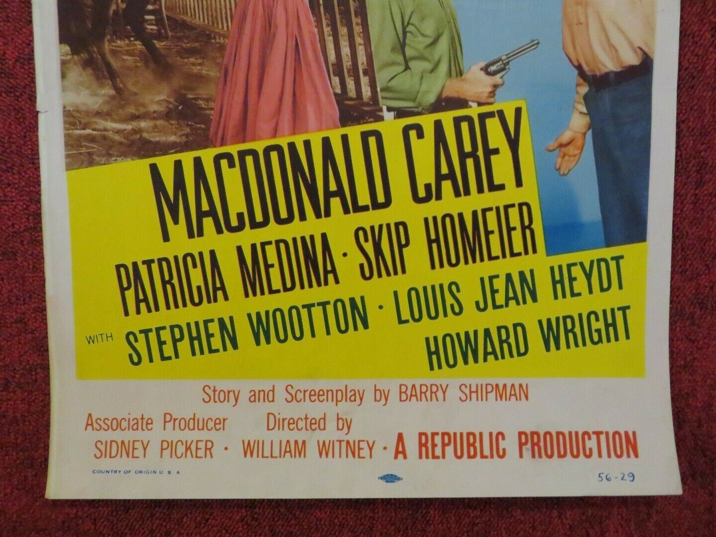 STRANGER AT MY DOOR US INSERT (14"x 36") POSTER MACDONALD CAREY 1956 Movie posters