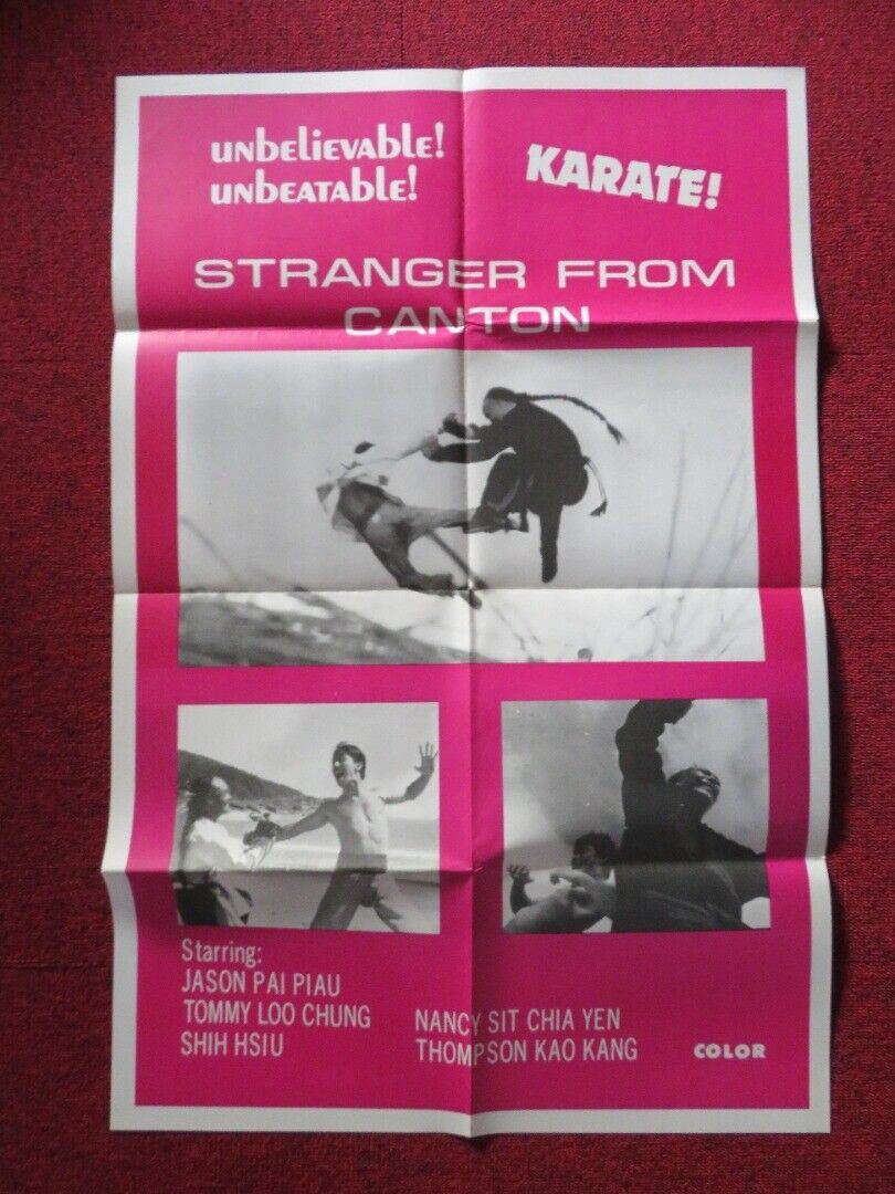 STRANGER FROM CANTON FOLDED US ONE SHEET POSTER (35"x23") JASON PIAO PAI 1973 Rendezvous Cinema Movie posters
