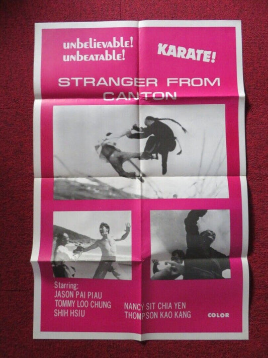 STRANGER FROM CANTON FOLDED US ONE SHEET POSTER (35"x23") JASON PIAO PAI 1973 Rendezvous Cinema Movie posters