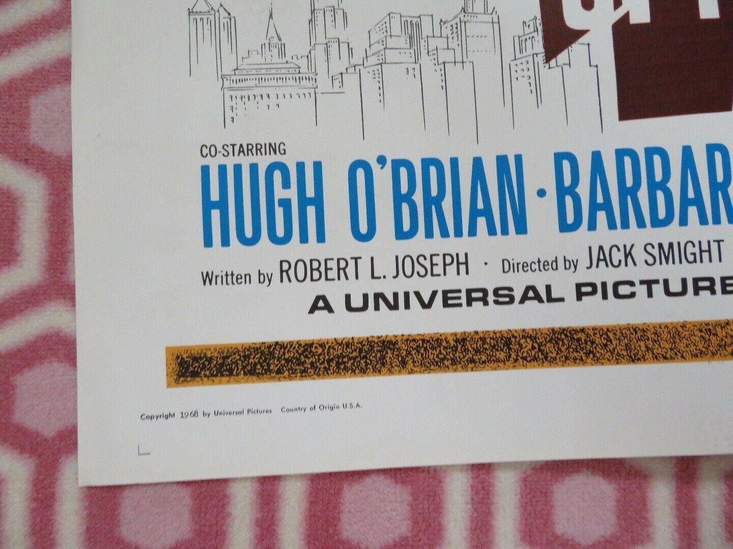 STRATEGY OF TERROR US ONE SHEET POSTER HUGH O'BRAIN BARBARA RUSH 1969 Movie posters