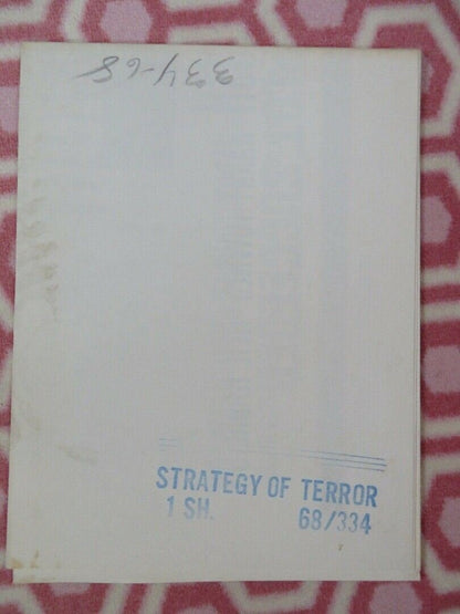 STRATEGY OF TERROR US ONE SHEET POSTER HUGH O'BRAIN BARBARA RUSH 1969 Movie posters