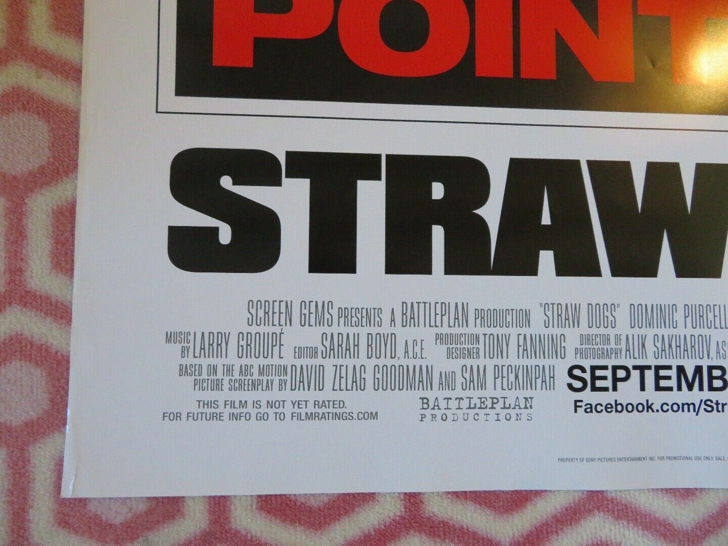 STRAW DOGS US ONE SHEET ROLLED POSTER JAMES MARSDEN JAMES WOOD 2011 Movie posters