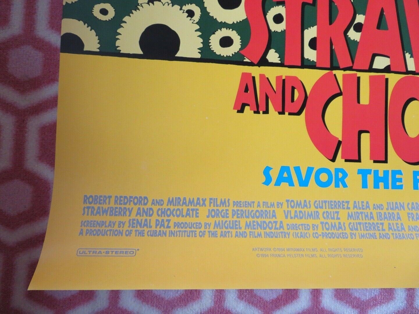 STRAWBERRY AND CHOCOLATE US ONE SHEET ROLLED POSTER ROBERT REDFORD 1994 Movie posters