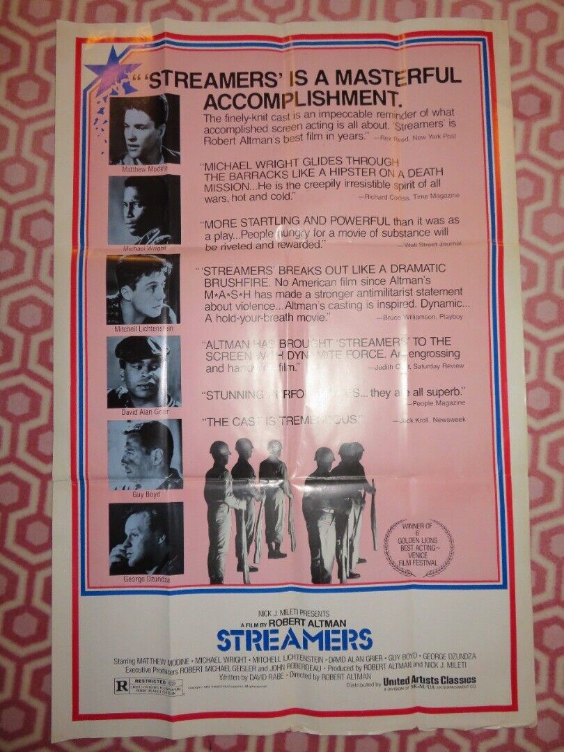 STREAMERS FOLDED US ONE SHEET POSTER ROBERT ALTMAN MATTHEW MODINE 1983 Movie posters
