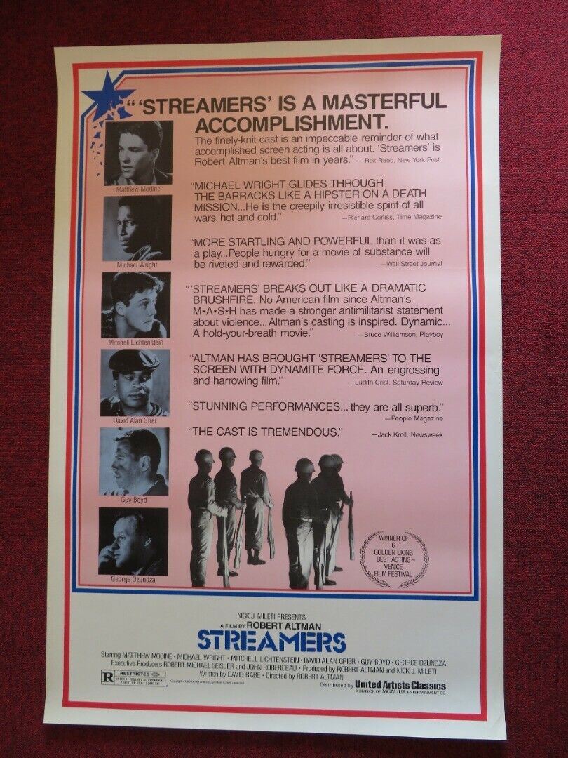 STREAMERS US ONE SHEET ROLLED POSTER ROBERT ALTMAN MATTHEW MODINE 1983 Movie posters