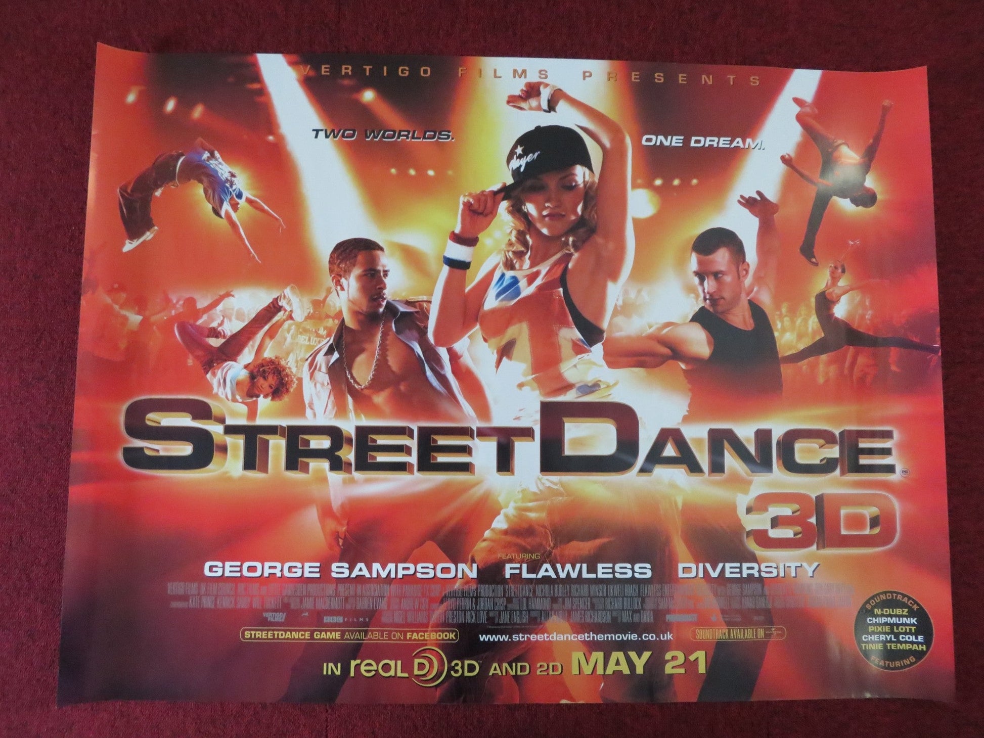 STREET DANCE 3D UK QUAD (30"x 40") ROLLED POSTER DIVERSITY FLAWLESS 2010 Rendezvous Cinema Movie posters