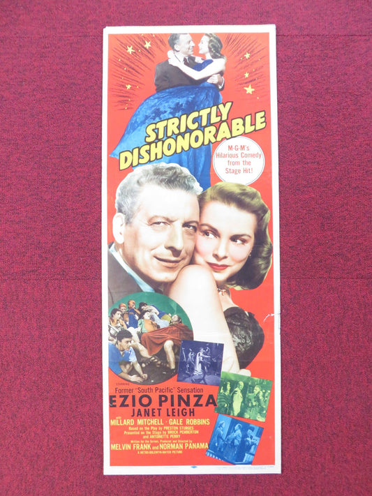 STRICTLY DISHONORABLE US INSERT (14"x 36") POSTER EZIO PINZA JANET LEIGH 1951 Rendezvous Cinema Movie posters