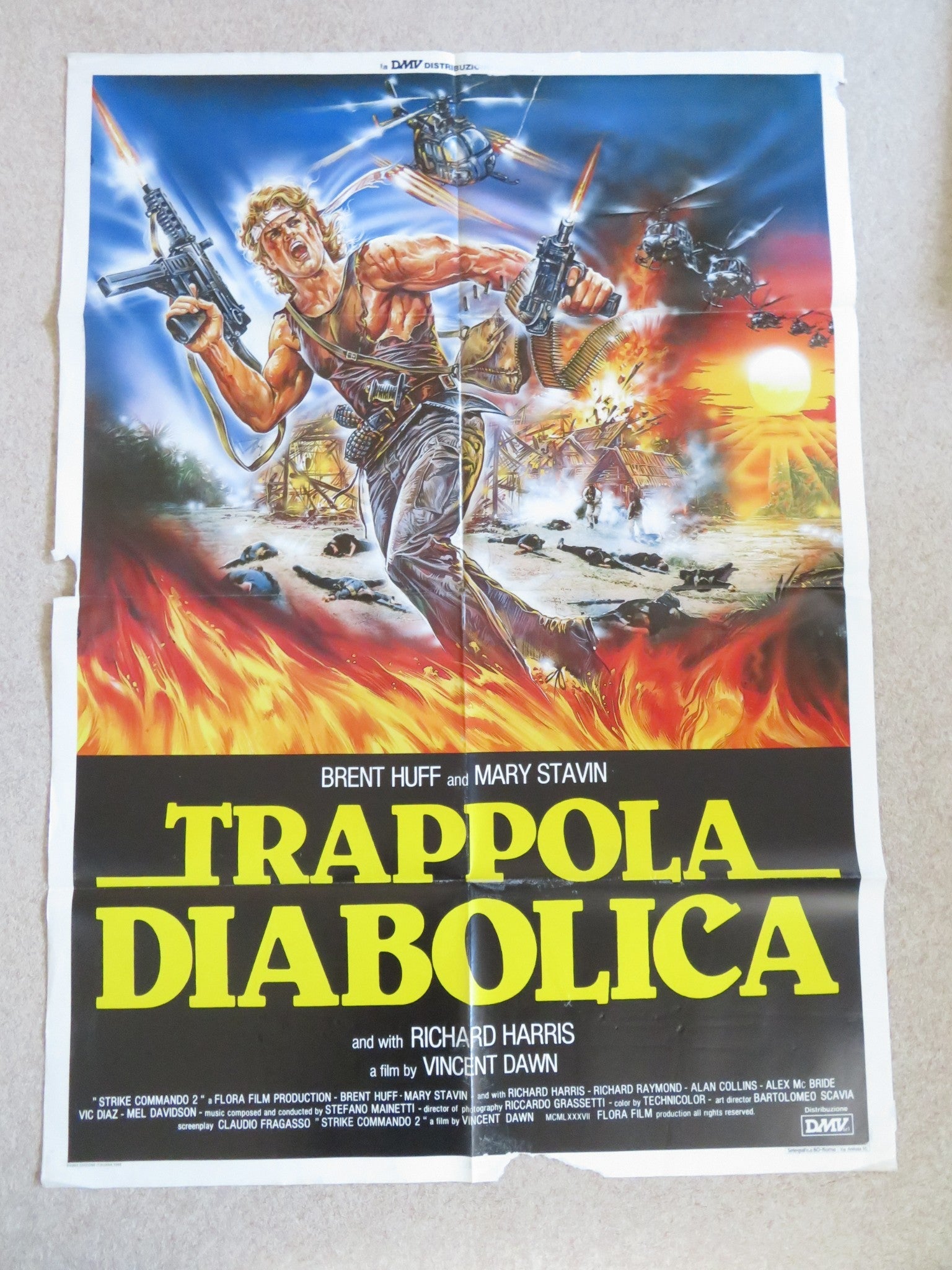STRIKE COMMANDO 2 ITALIAN 2 FOGLIO POSTER BRENT HUFF MARY STAVIN 1988 Rendezvous Cinema Movie posters