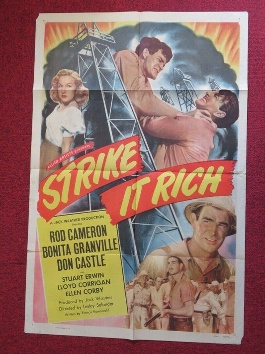 STRIKE IT RICH FOLDED US ONE SHEET POSTER ROD CAMERON BONITA GRANVILLE 1948 Movie posters