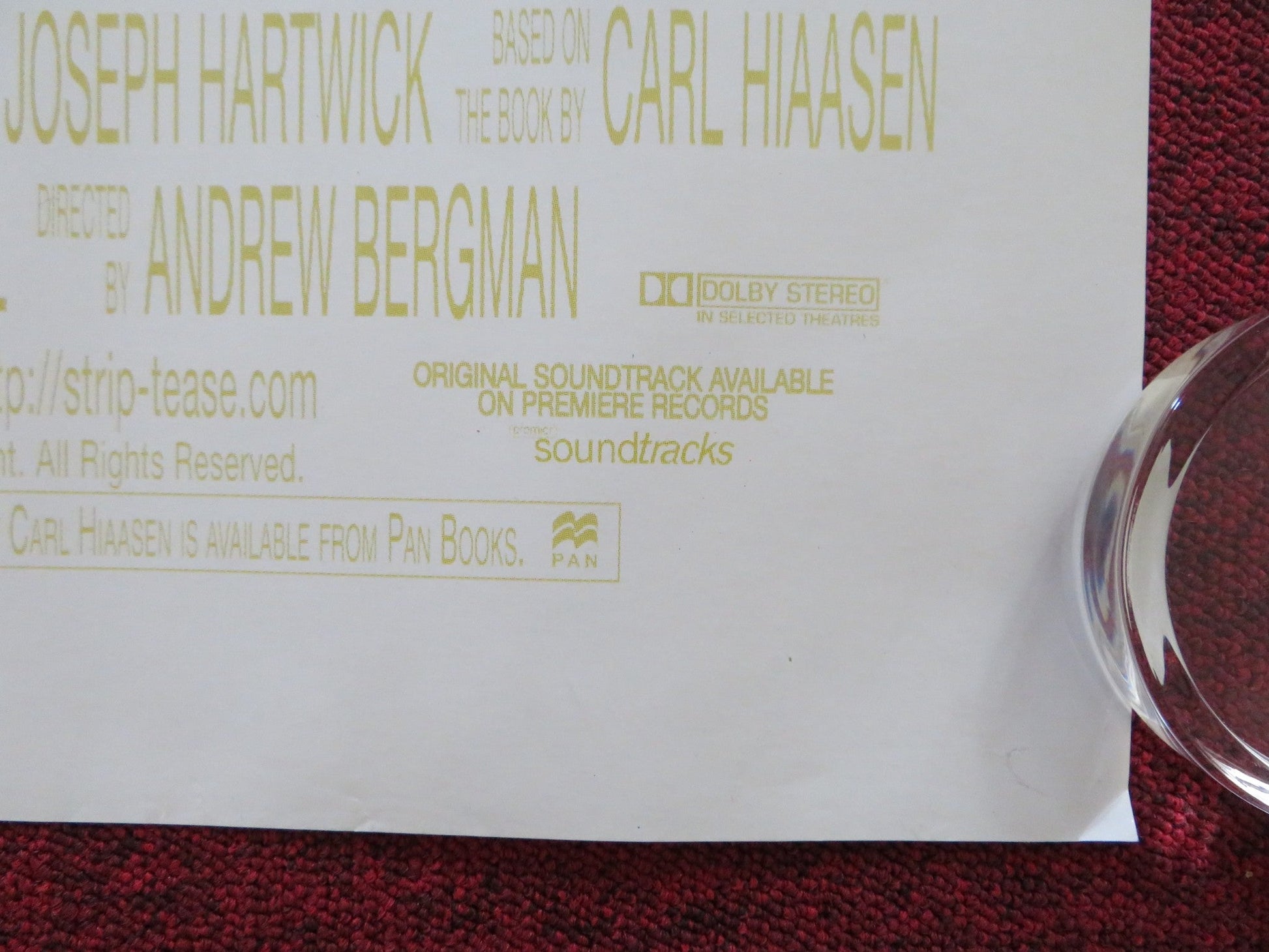 STRIPTEASE UK QUAD (30"x 40") ROLLED POSTER DEMI MOORE BURT REYNOLDS 1996 Rendezvous Cinema Movie posters