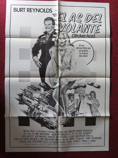 STROKER ACE SPANISH ONE SHEET FOLDED POSTER BURT REYNOLDS NED BEATTY 1983 - Rendezvous Cinema