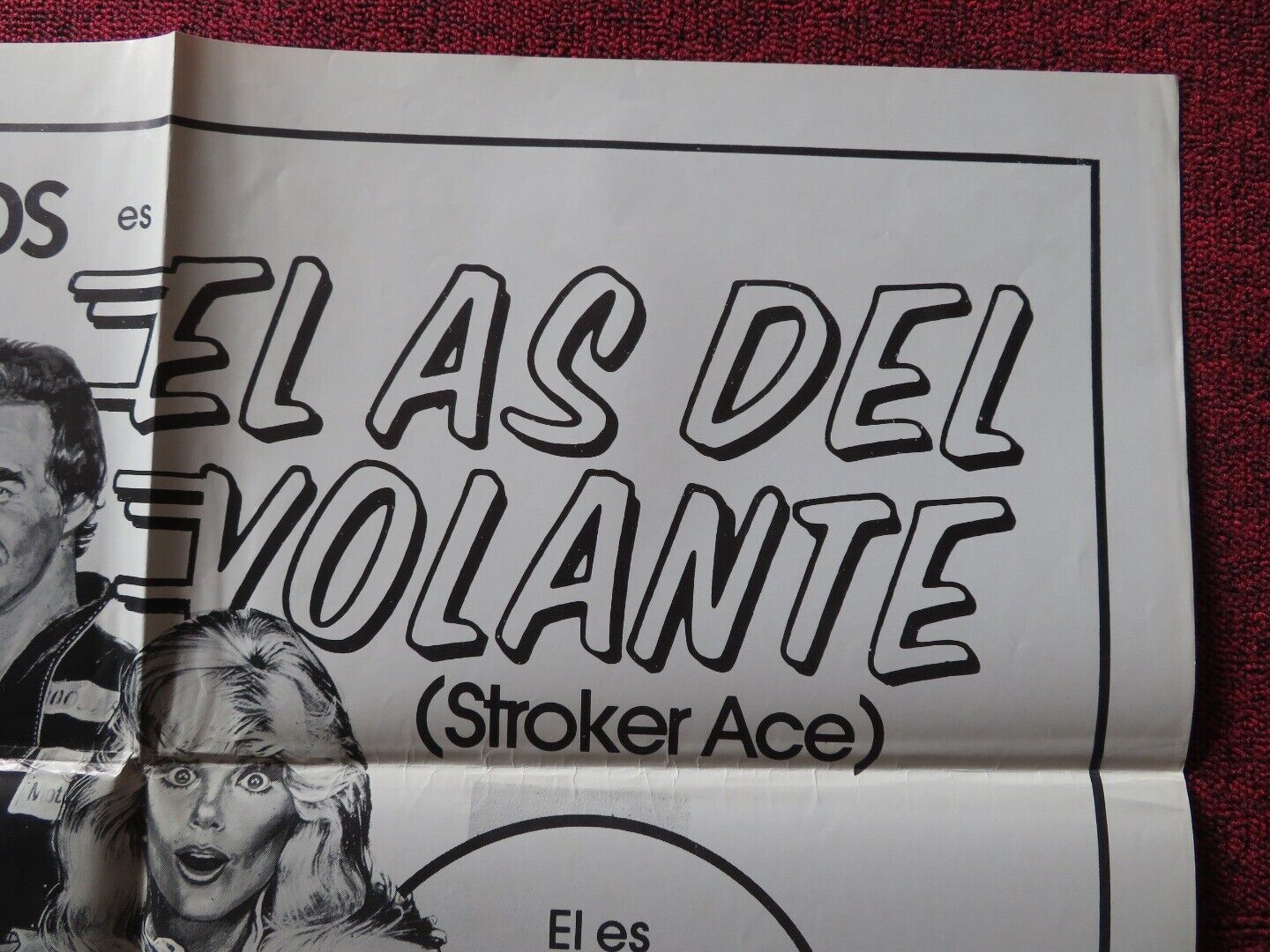 STROKER ACE SPANISH ONE SHEET FOLDED POSTER BURT REYNOLDS NED BEATTY 1983 - Rendezvous Cinema