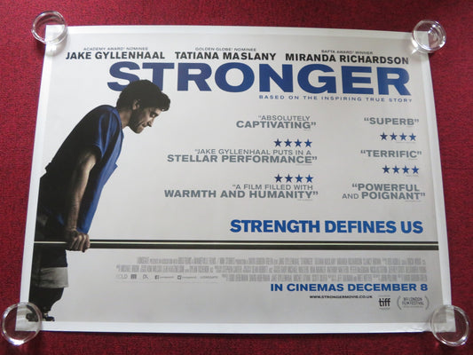 STRONGER UK QUAD ROLLED POSTER JAKE GYLLENHAAL TATIANA MASLANY 2017 Rendezvous Cinema Movie posters