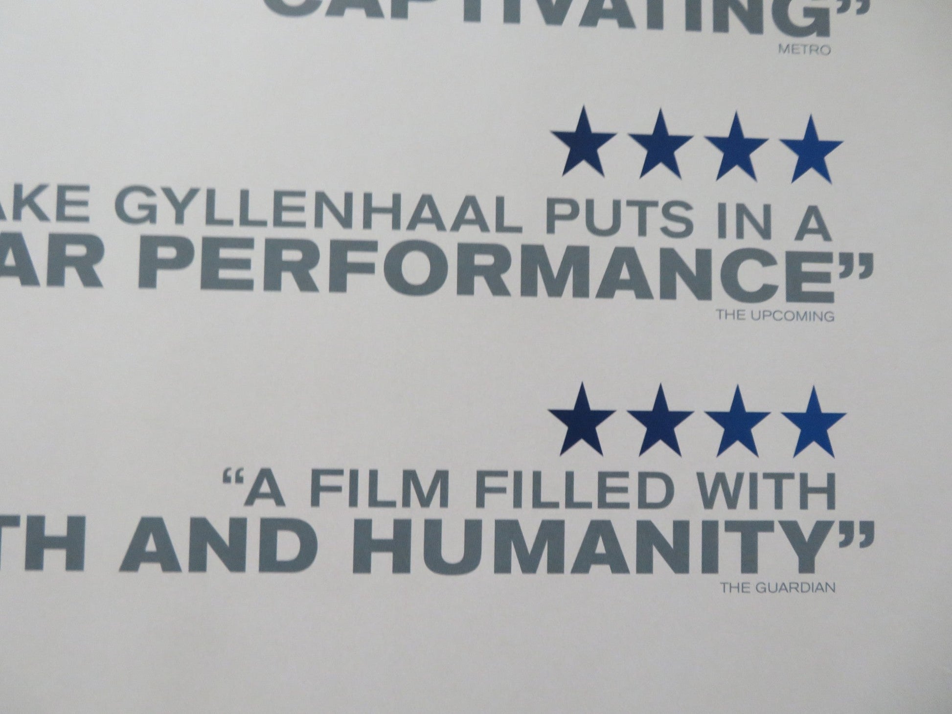 STRONGER UK QUAD ROLLED POSTER JAKE GYLLENHAAL TATIANA MASLANY 2017 Rendezvous Cinema Movie posters