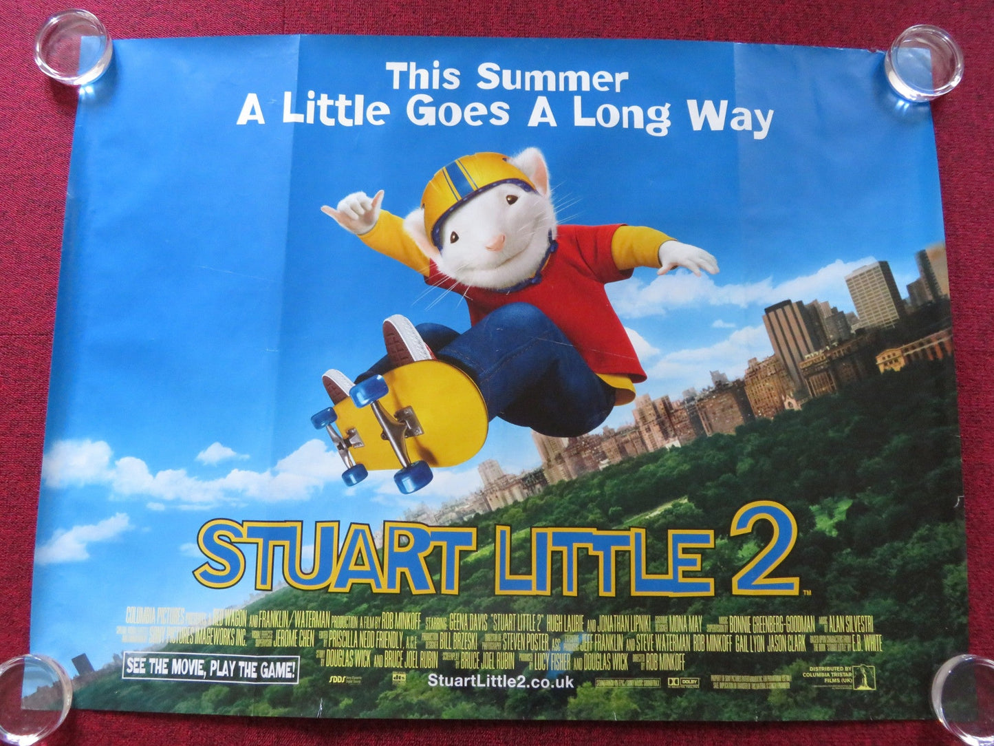 STUART LITTLE 2 UK QUAD (30"x 40") ROLLED POSTER MICHAEL J. FOX GEENA DAVIS 2002 Rendezvous Cinema Movie posters