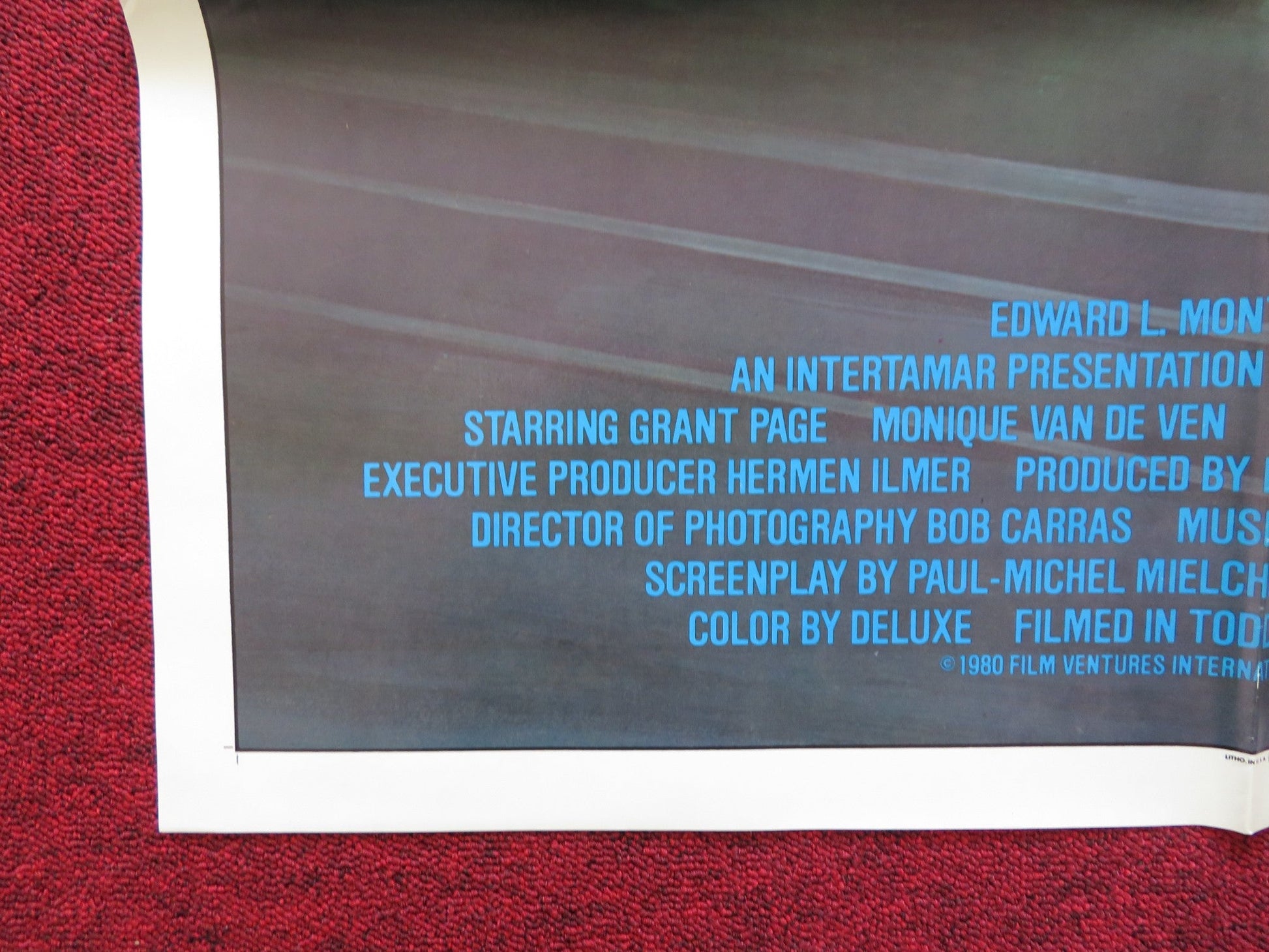 STUNT ROCK FOLDED US ONE SHEET POSTER GRANT PAGE 1980 Rendezvous Cinema Movie posters