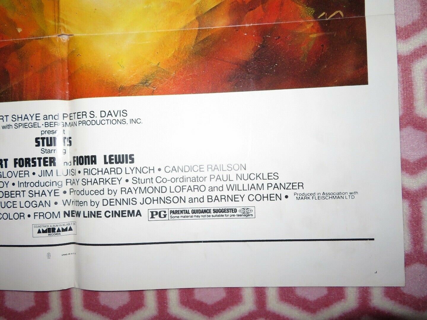 STUNTS FOLDED US ONE SHEET POSTER ROBERT FORSTER FIONA LEWIS 1977 Movie posters